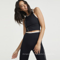 Black Active Wear Set Racerback Tank And Leggings Set Yoga Gear Outfit Sportswear Gym Clothes For Women